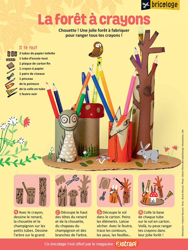 Bricolage la forêt à crayons Astrapi