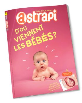 Couverture du magazine Astrapi n° 1050 du 15 janvier 2025. D'où viennent les bébés ?